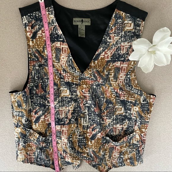 Vintage Robert Stock Abstract Print Men’s Vest Size Large - Picture 5 of 7